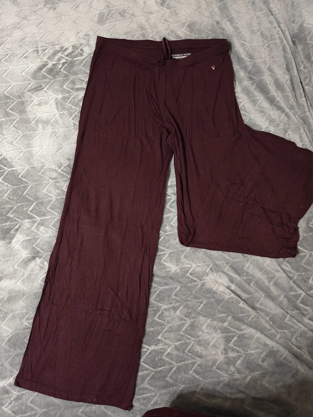 Victoria's Secret Burgundy Wide-Leg Lounge Pants